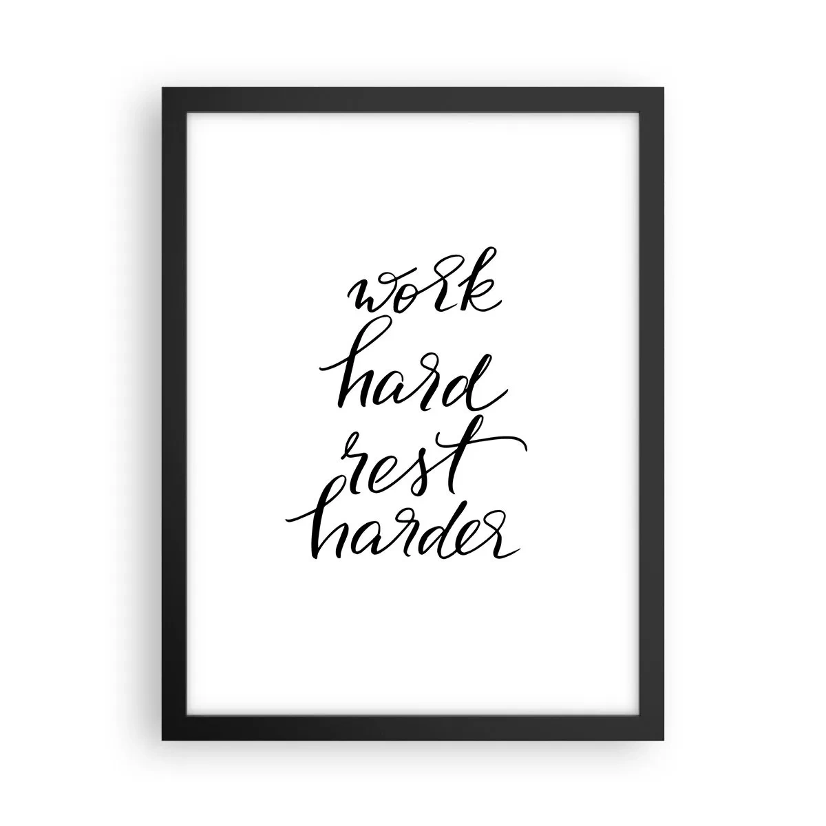 Plakat i sort ramme - Balance i livet - 30x40 cm