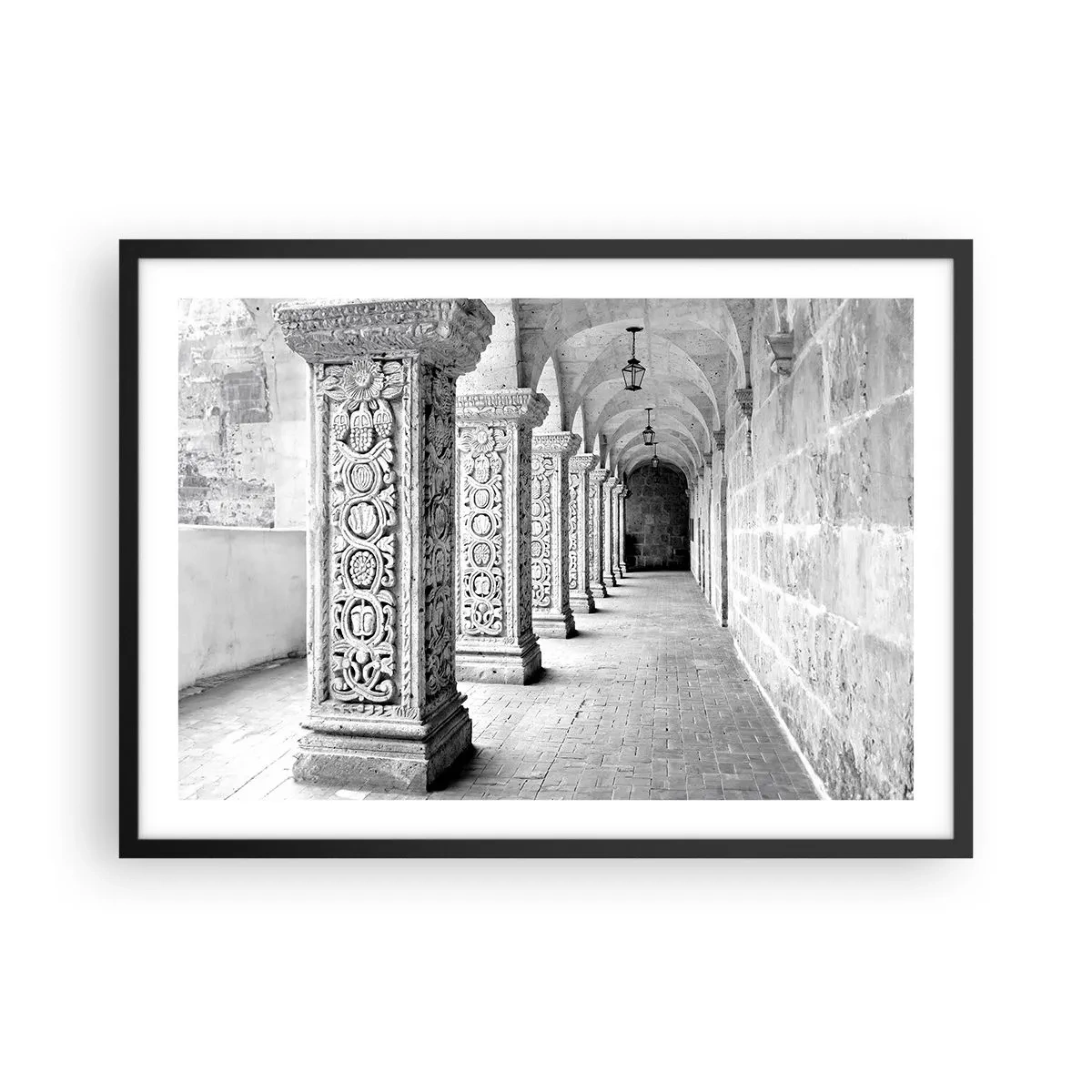 Plakat i sort ramme - Og hvor går det hen...? - 70x50 cm