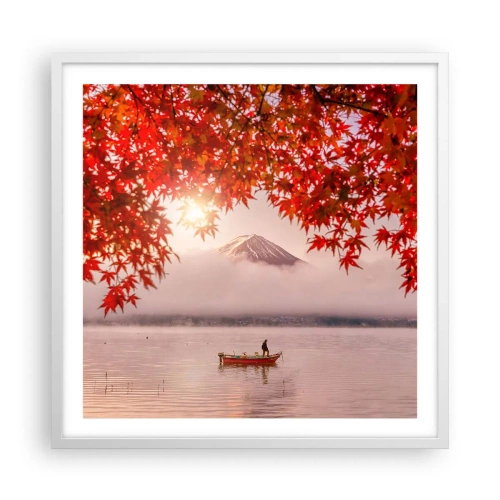 Plakat i hvid ramme - I en japansk atmosfære - 60x60 cm
