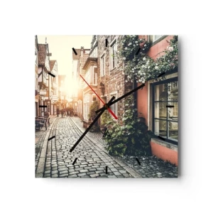 Vægur, Uret - En rosengyde i et lyserødt skær - 30x30 cm