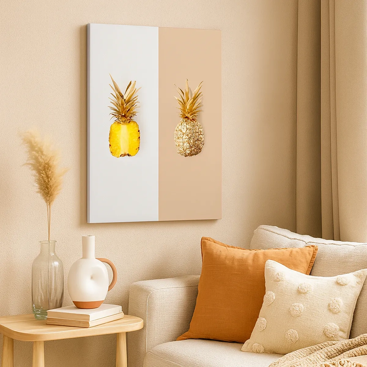 Lærredstryk - Billede på lærred - Ananas til os - 50x70 cm