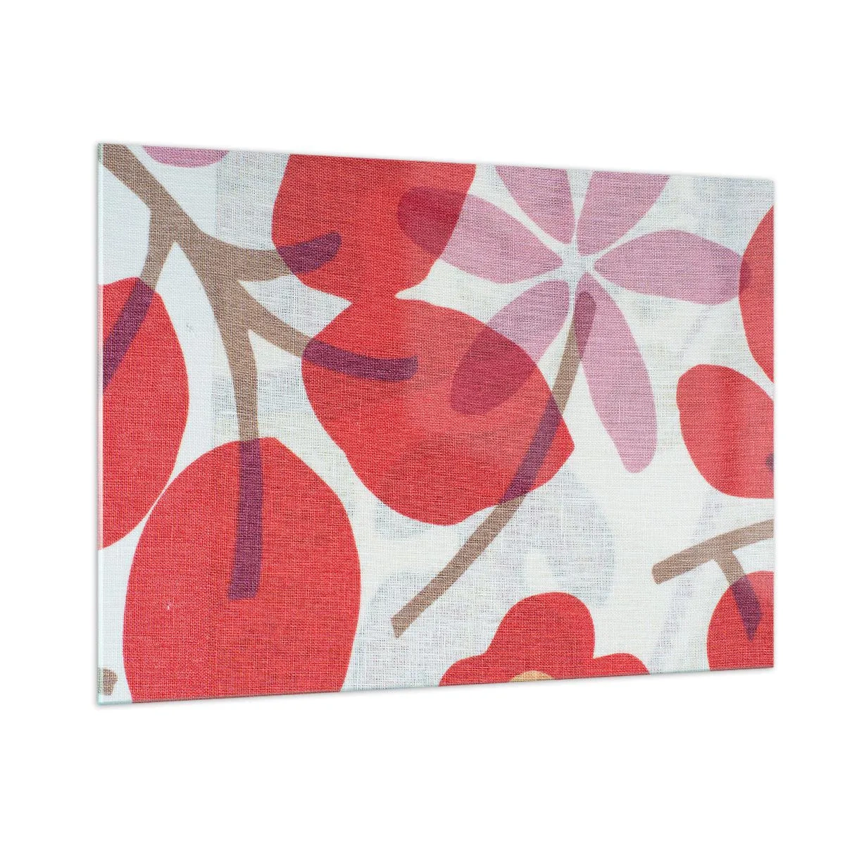 Billede på glas - Blomsterkomposition i pink - 100x70 cm