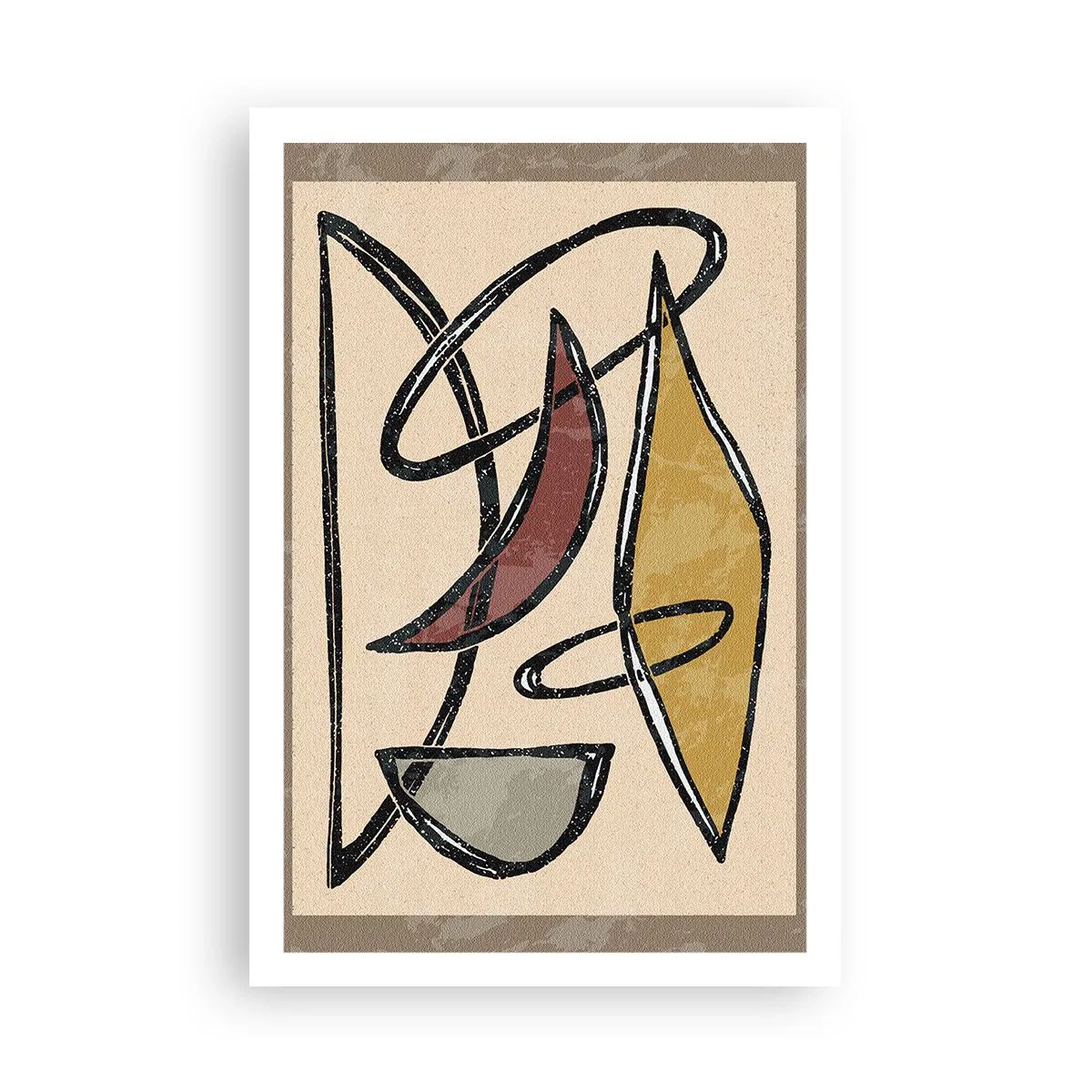 Plakat - Komposition - buer og ovaler - 61x91 cm