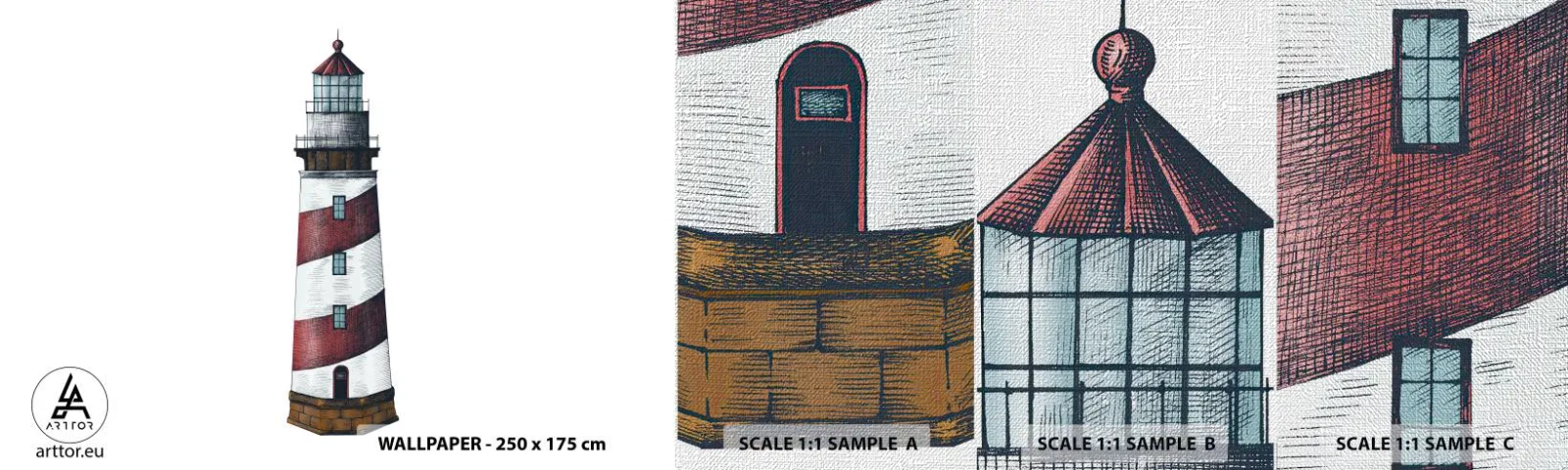 Prøve Fototapet Premium Canvas - Altid på vagt - Fyrtårn, Nautisk, Ved havet - 100x30 cm