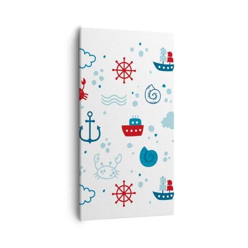 Lærredstryk - Billede på lærred - En fortælling om havet - 55x100 cm