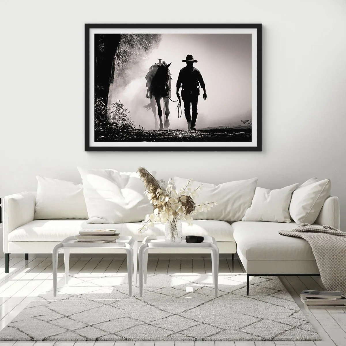 Plakat i sort ramme - En morgen i Texas - 70x50 cm