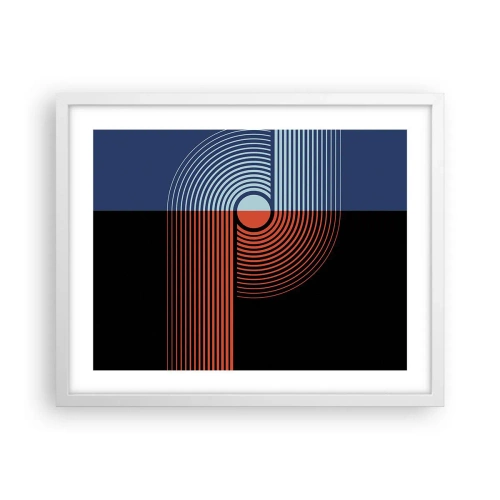 Plakat i hvid ramme - I en geometrisk omfavnelse - 50x40 cm