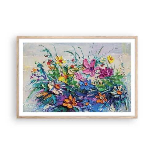 Plakat i ramme af lyst egetræ - Overhovedet ikke et stilleben - 91x61 cm