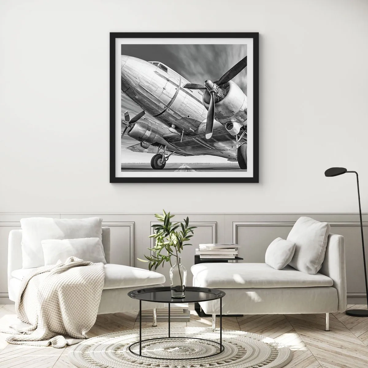 Plakat i sort ramme - Altid klar til at flyve - 40x40 cm