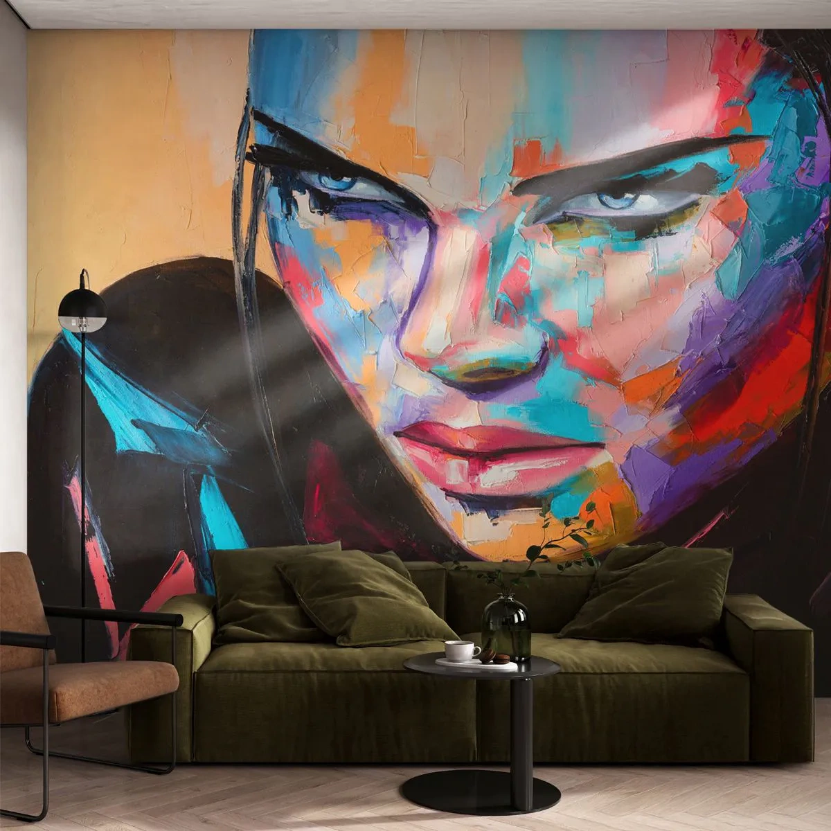 Fototapet Selvklæbende Deluxe Sticker - Vild i hjertet - Kvinde, Portræt af en kvinde, Pige - 150x105 cm