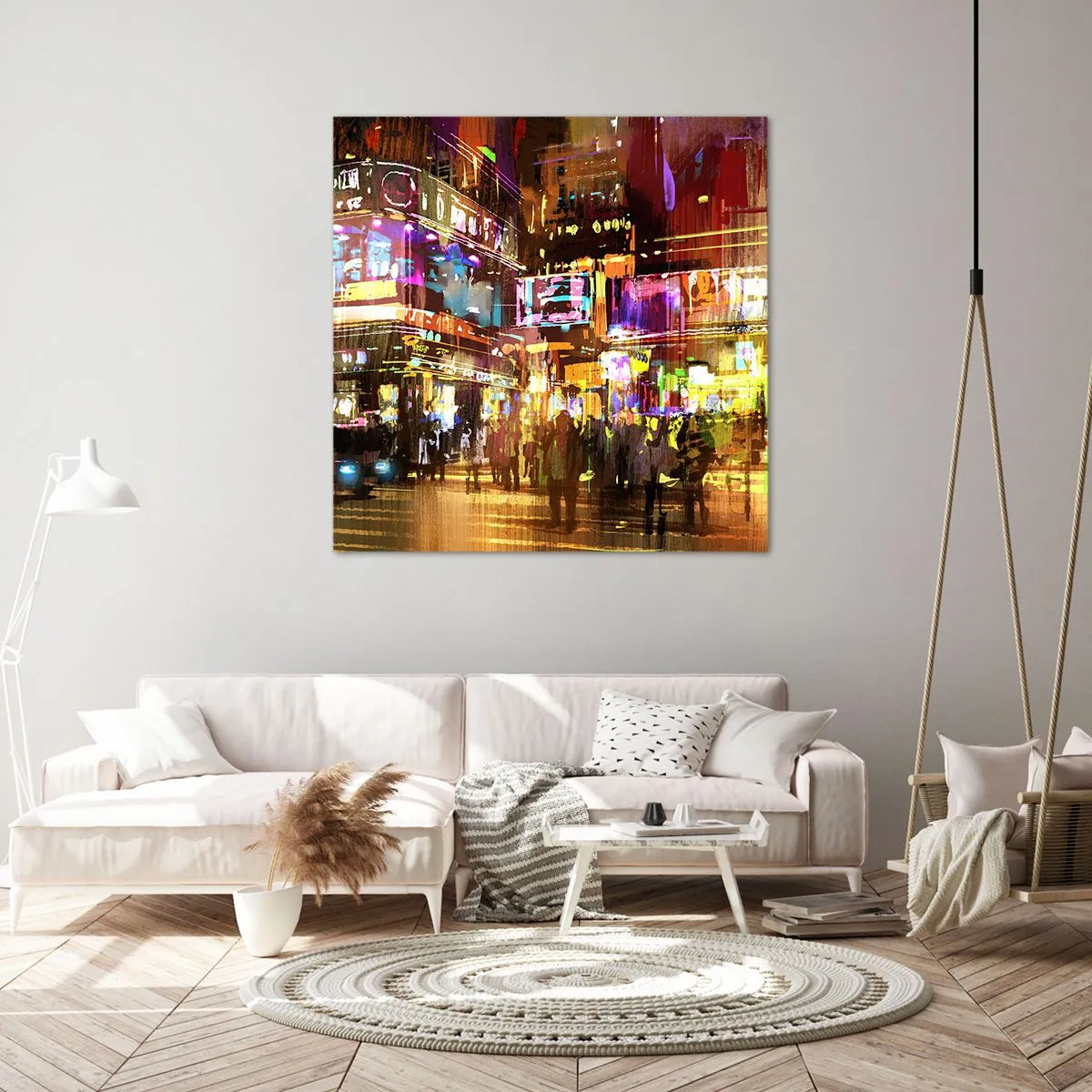 Lærredstryk - Billede på lærred - I et hav af lys - 40x40 cm