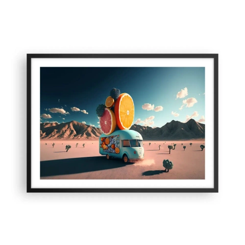 Plakat i sort ramme - En smag af ferie - 70x50 cm