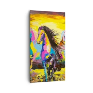 Lærredstryk - Billede på lærred - Nedsænket i regnbuen - 55x100 cm