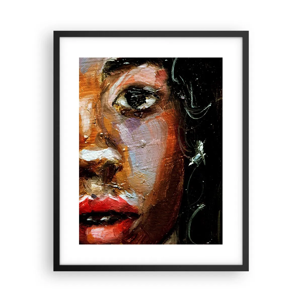 Plakat i sort ramme - Sort og glitter - 40x50 cm