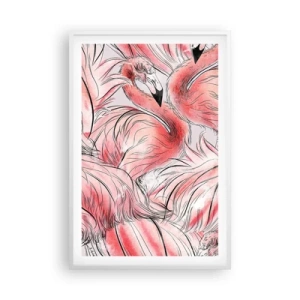 Plakat i hvid ramme - Fugle corps de ballet - 61x91 cm