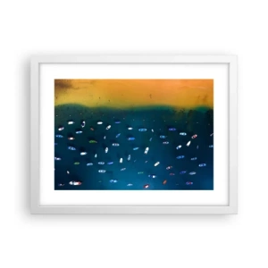 Plakat i hvid ramme - En ferieleg - 40x30 cm