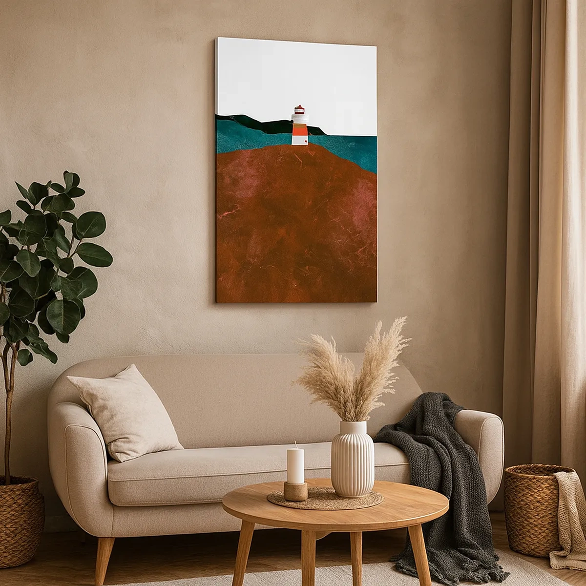 Lærredstryk - Billede på lærred - Med blikket rettet mod havet - 50x70 cm