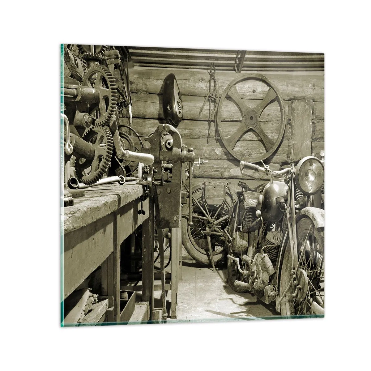 Billede på glas - I onkel Wladeks skur - 60x60 cm