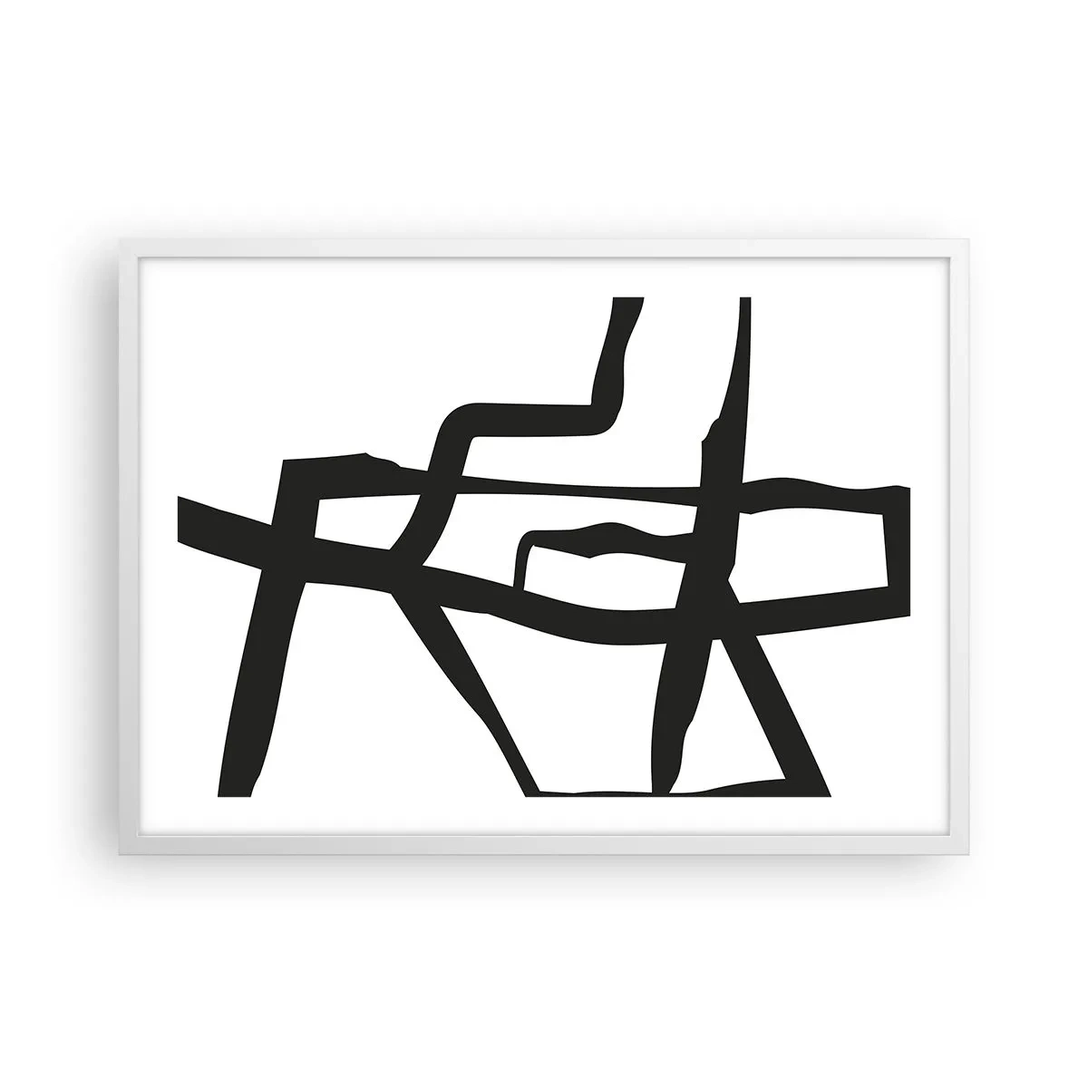 Plakat i hvid ramme - Sort og hvid konstruktion - 70x50 cm