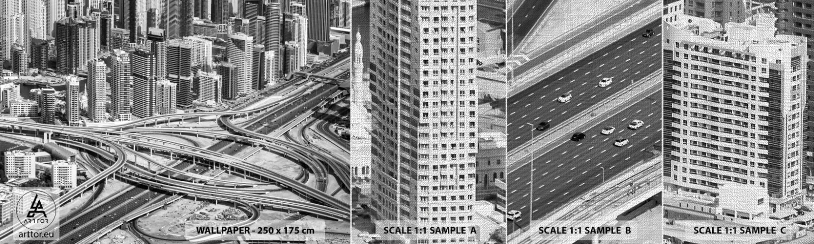 Prøve Fototapet Premium Canvas - Dubai - den umulige by - By, Arkitektur, Metropolis - 100x30 cm