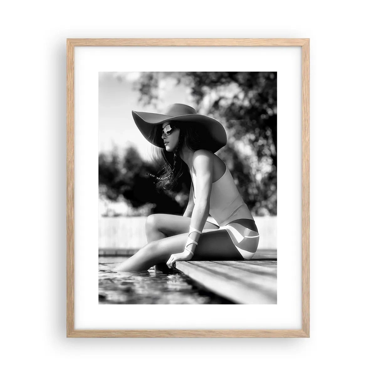 Plakat i ramme af lyst egetræ - Sommerdrøm - 40x50 cm