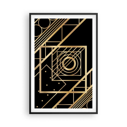 Plakat i sort ramme - Gylden geometri - 61x91 cm