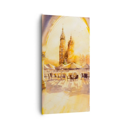 Lærredstryk - Billede på lærred - Øst over markedet i Kraków - 65x120 cm
