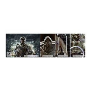 Prøve Fototapet Premium Canvas - Magt til potens - Abstraktion, Soldat, Kommando - 100x30 cm