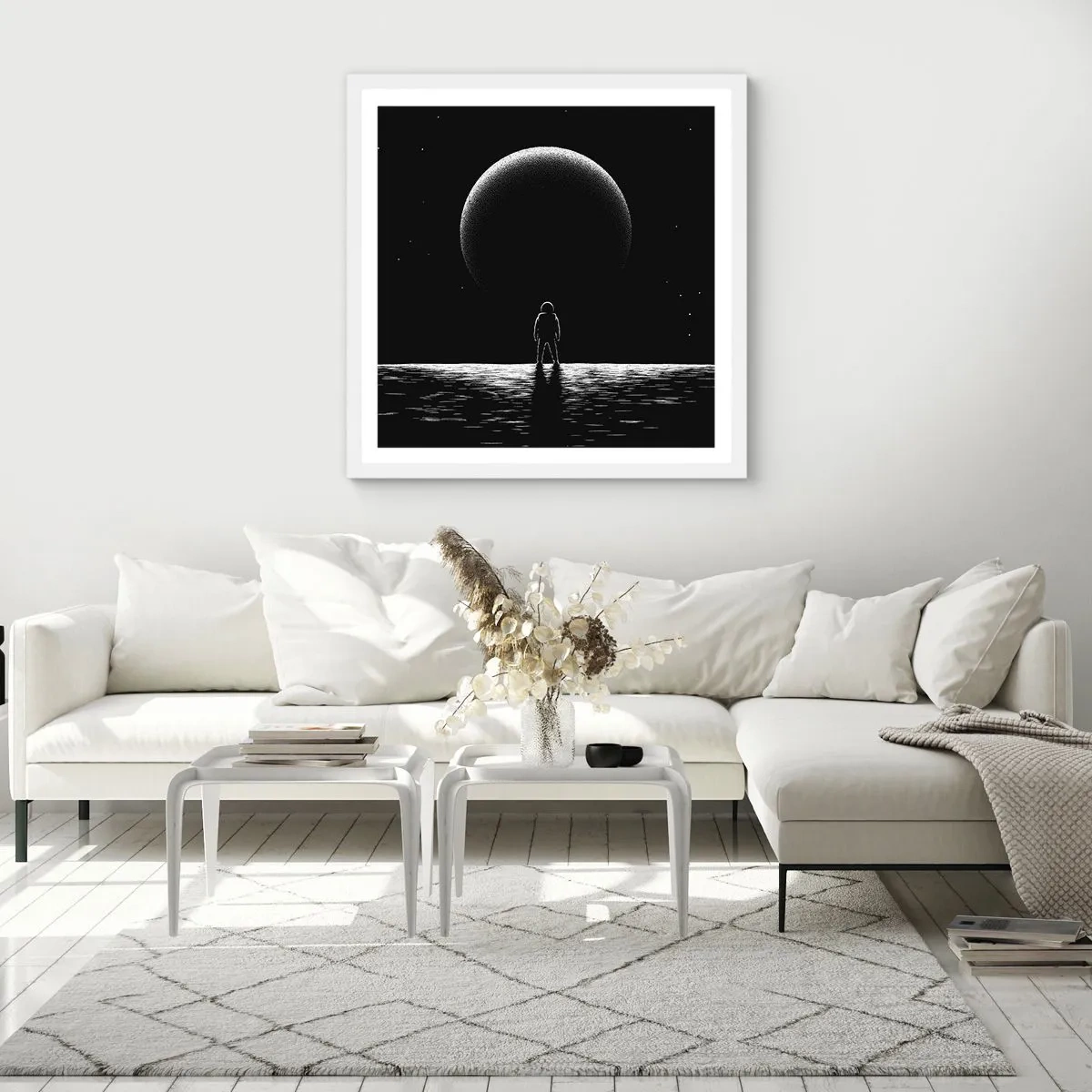 Plakat i hvid ramme - Ansigt til ansigt - 50x50 cm