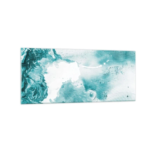 Billede på glas - Blå oversvømmelsesflader - 120x50 cm