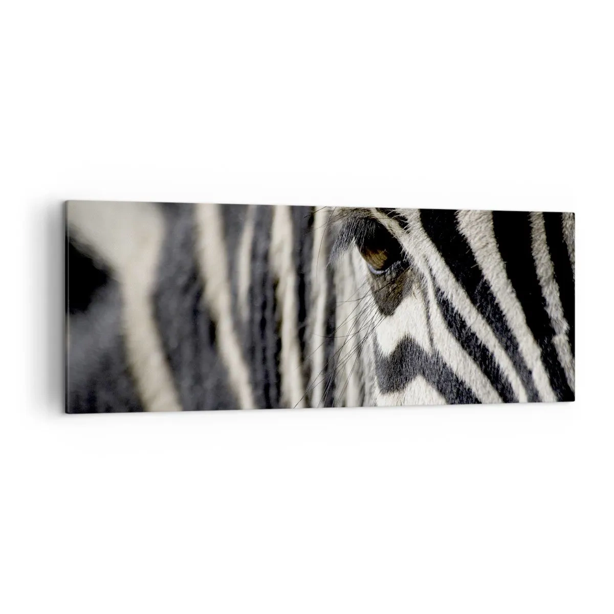 Lærredstryk - Billede på lærred - Stribet portræt - 140x50 cm