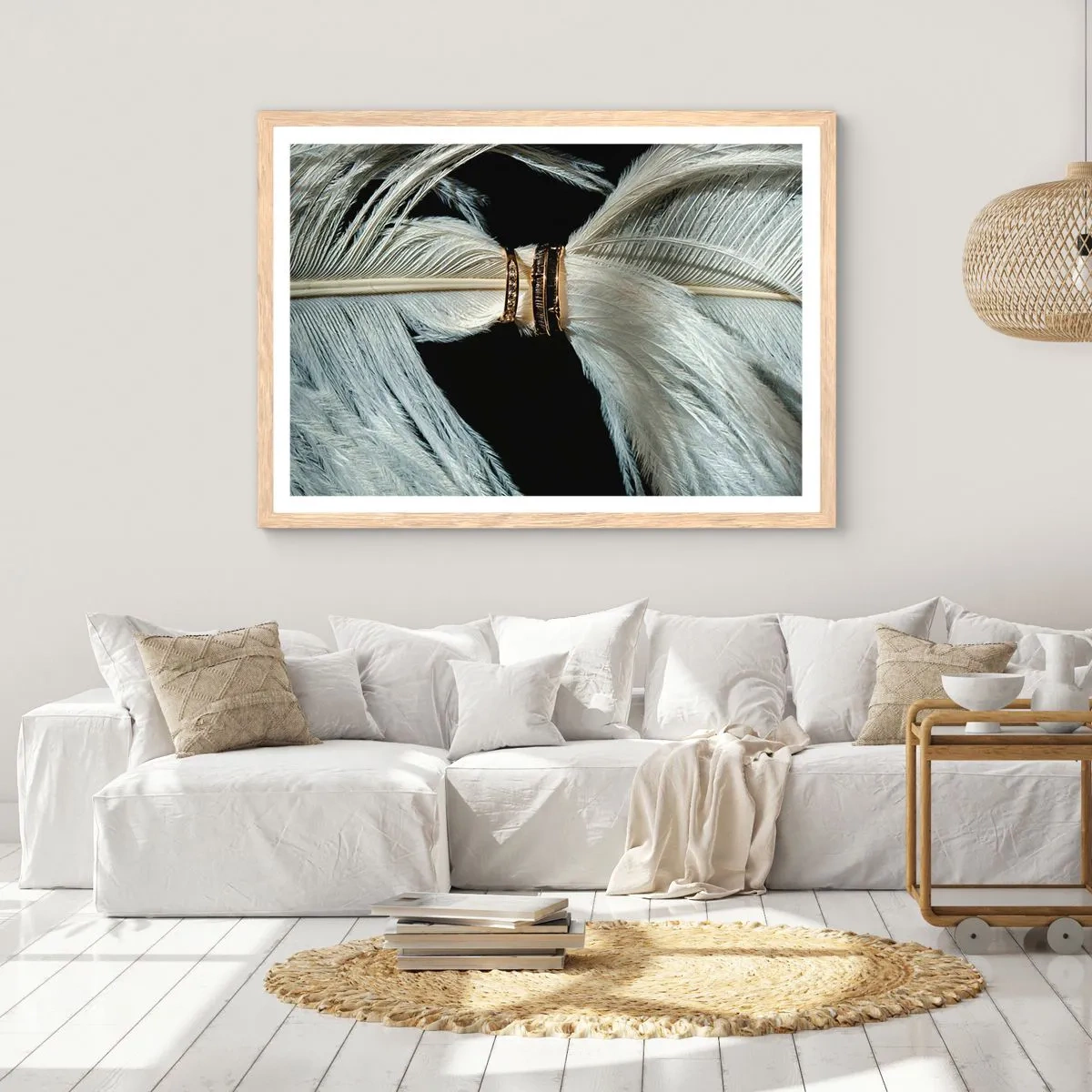 Plakat i ramme af lyst egetræ - ...og jeg vil ikke forlade dig... - 100x70 cm