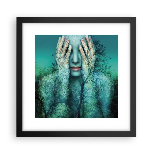 Plakat i sort ramme - Nedsænket i blåt - 30x30 cm