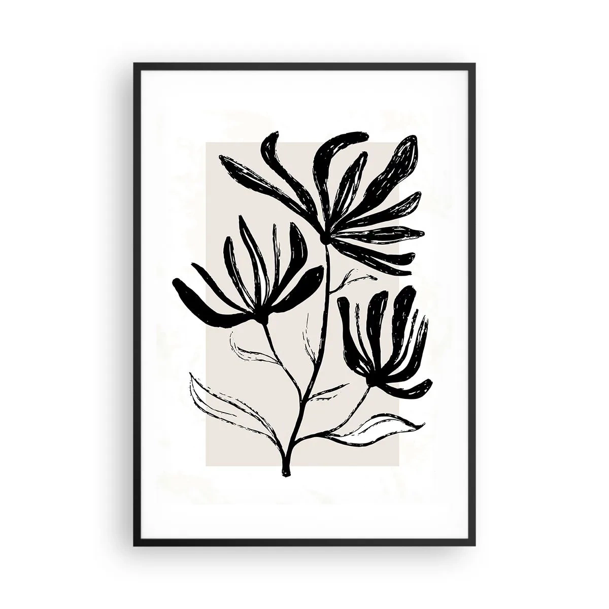 Plakat i sort ramme - Skitse til et herbarium - 70x100 cm