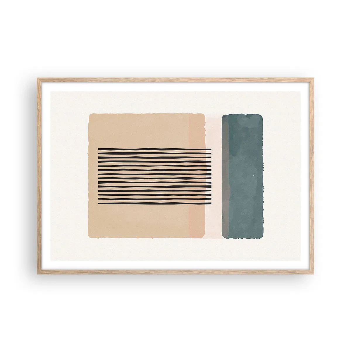 Plakat i ramme af lyst egetræ - Alt er i god stand - 100x70 cm