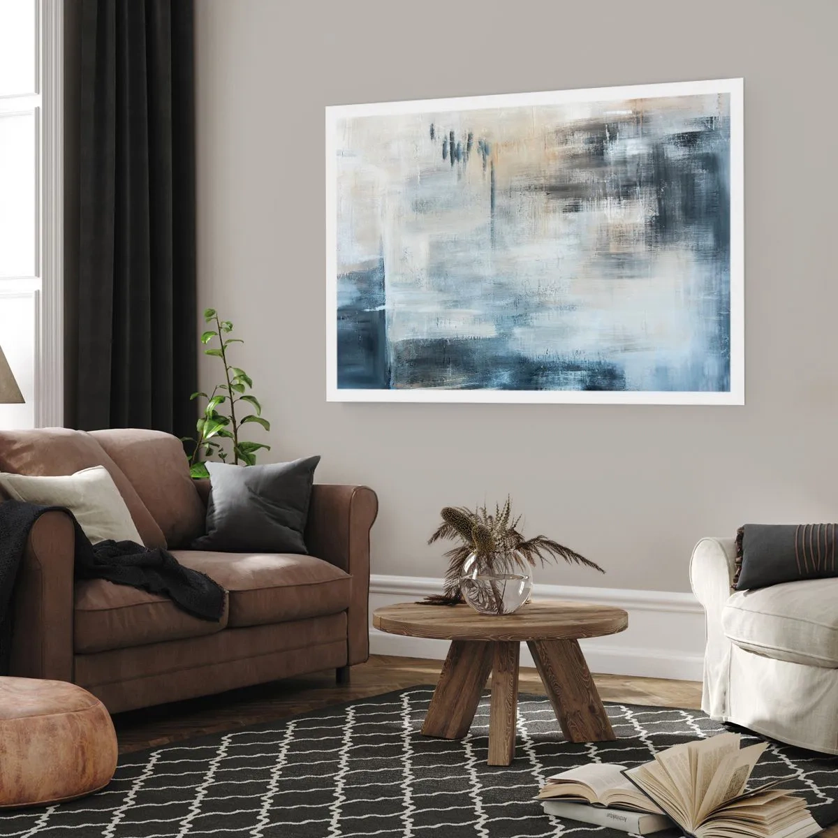 Plakat - Bag et slør af blåt - 91x61 cm