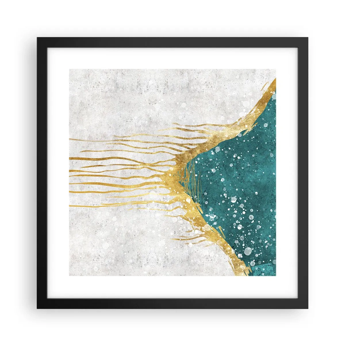 Plakat i sort ramme - Gyldent tidevand - 40x40 cm