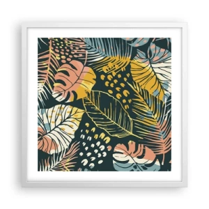 Plakat i hvid ramme - Løvrig fantasi - 50x50 cm