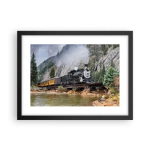 Plakat i sort ramme - Og hvorhen? Hvorhen? - 40x30 cm