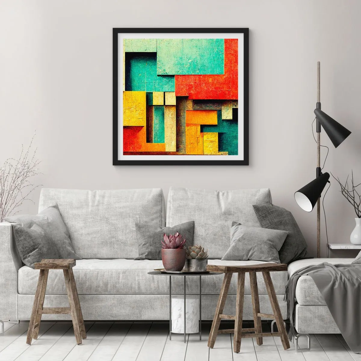 Plakat i sort ramme - Festival for rette vinkler - 30x30 cm