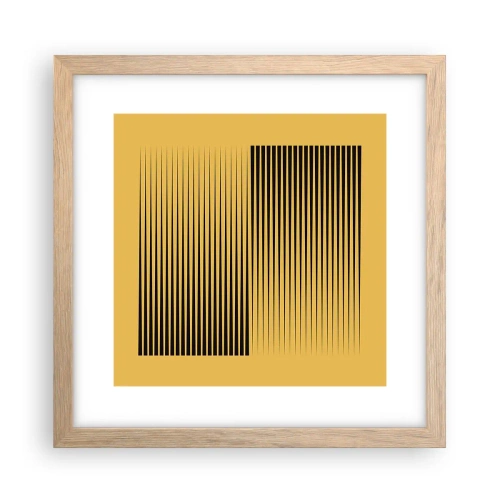 Plakat i ramme af lyst egetræ - Modsætningernes kvadrat - 30x30 cm