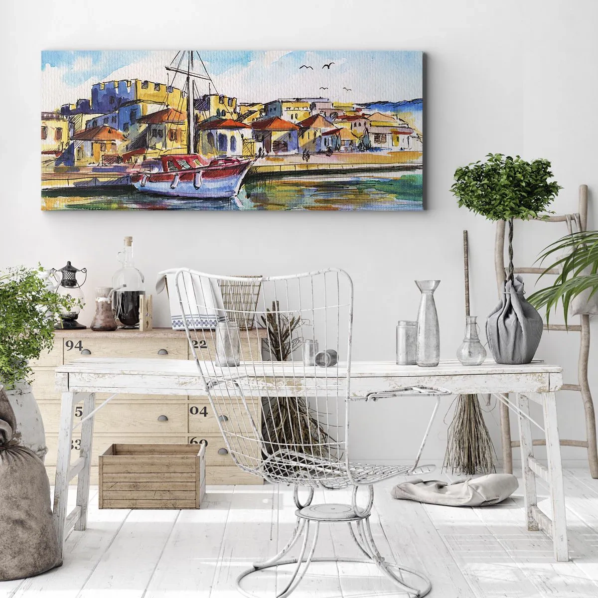 Lærredstryk - Billede på lærred - Regnbue eftermiddag - 160x50 cm