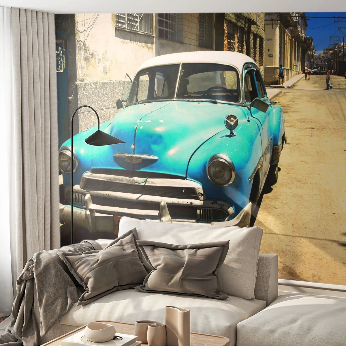 Fototapet Premium Sand - Evviva Cuba! - Automotive, Bil, Cuba - 100x70 cm