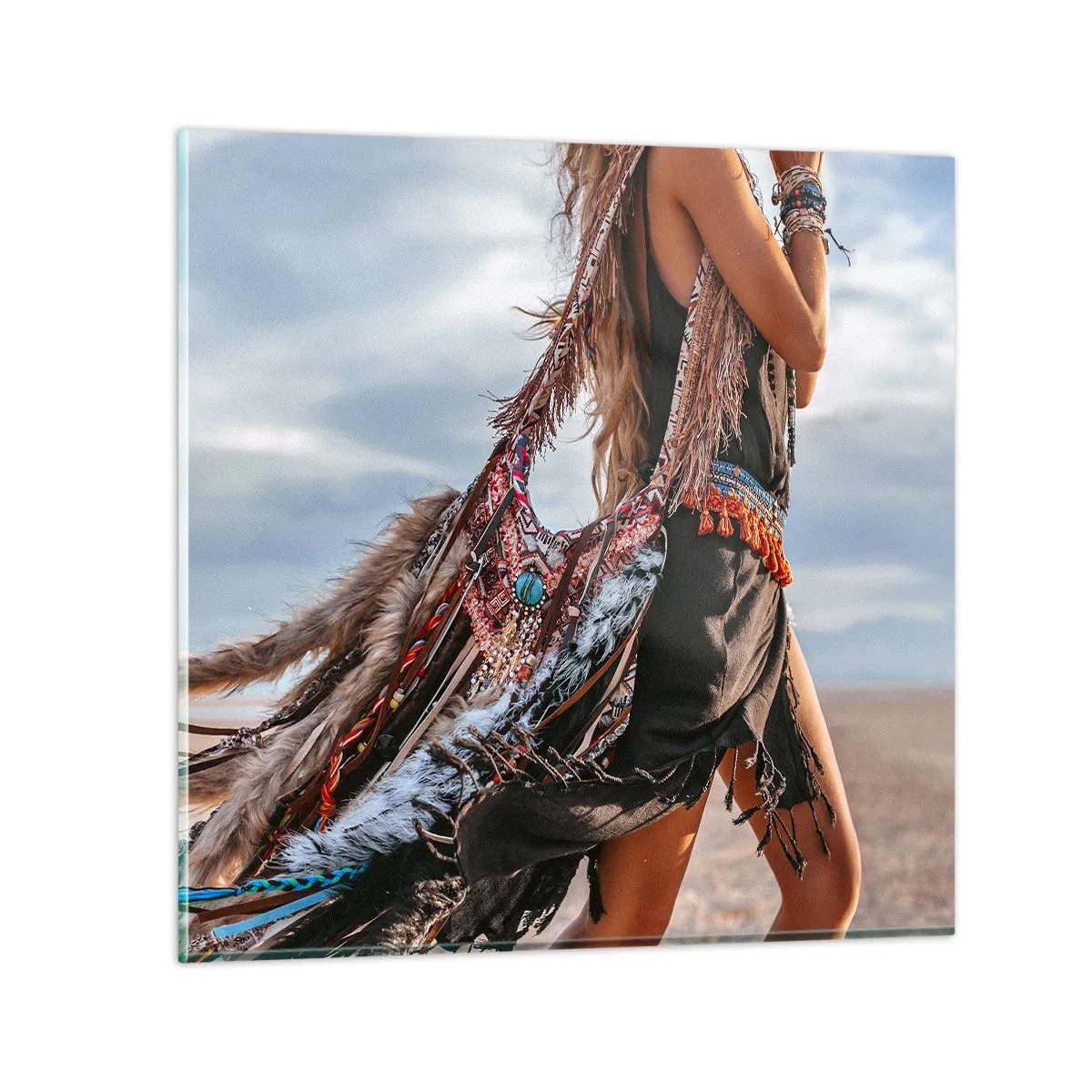 Billede på glas - Shamanens pige - 70x70 cm