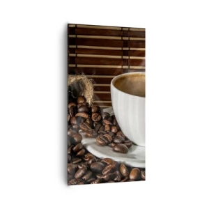 Lærredstryk - Billede på lærred - Kulets sorthed, ravets gennemsigtighed - 65x120 cm