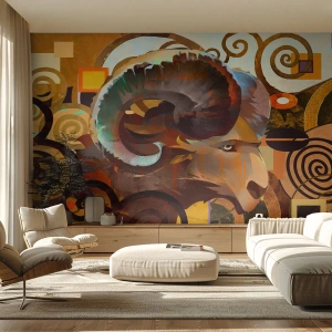 Fototapet Premium Canvas - Magier - religioner - ritualer - Abstraktion, Vædderen, Grafik - 200x140 cm