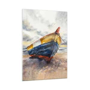 Billede på glas - Hvile på stranden - 50x70 cm