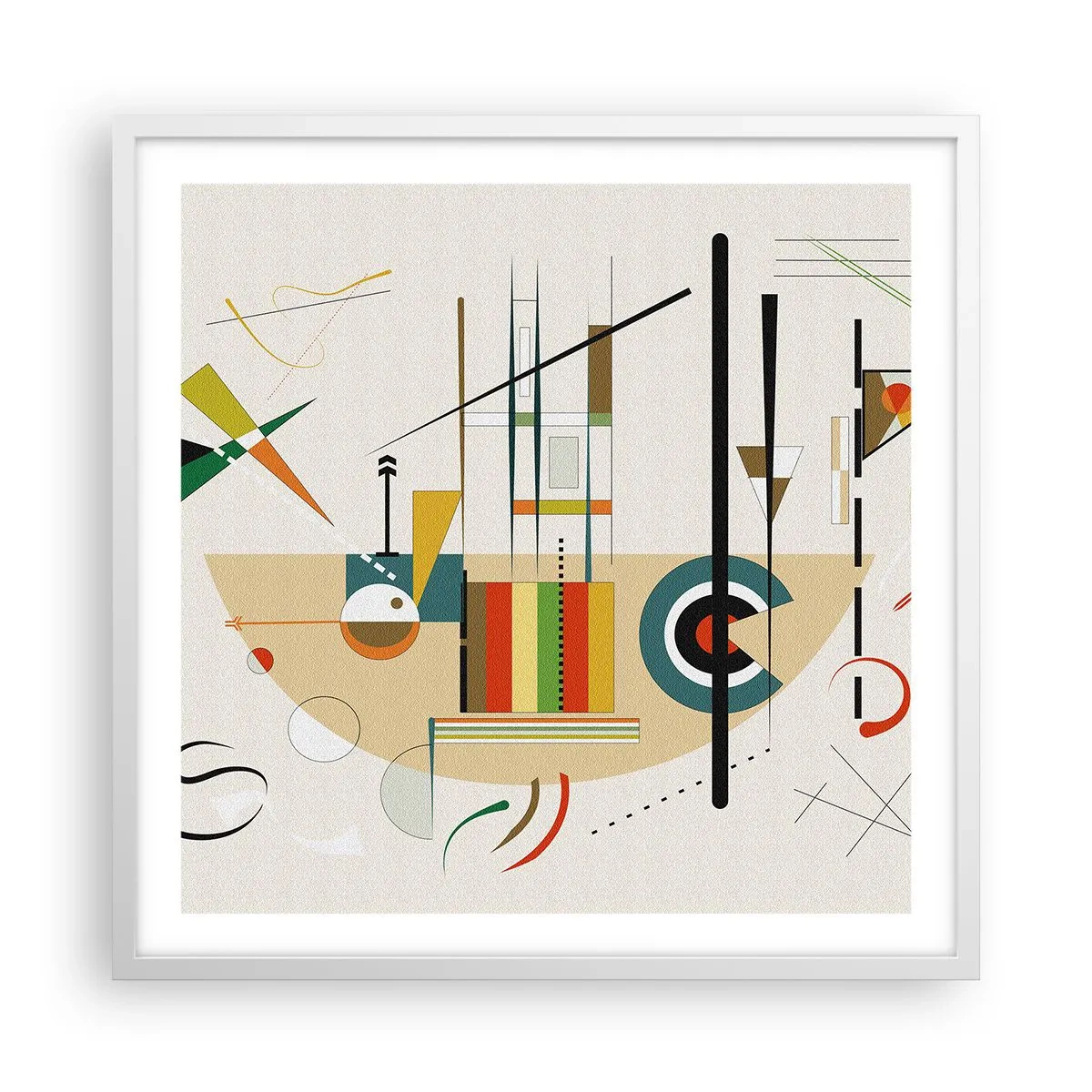 Plakat i hvid ramme - Og verden griner - 60x60 cm