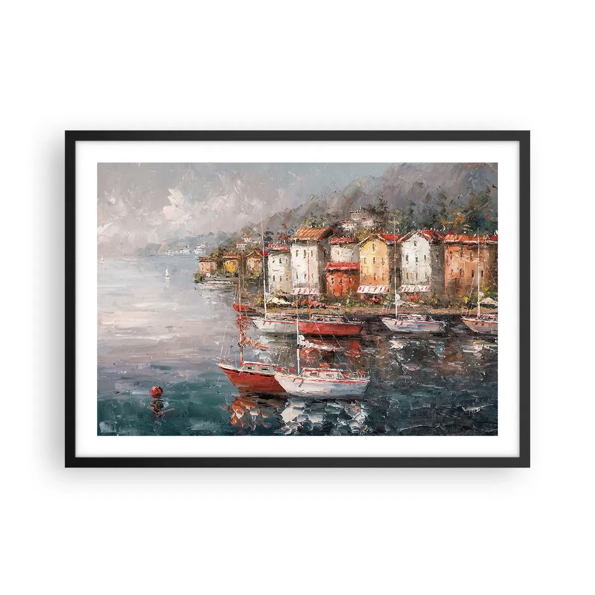 Plakat i sort ramme - Romantisk paradis - 70x50 cm