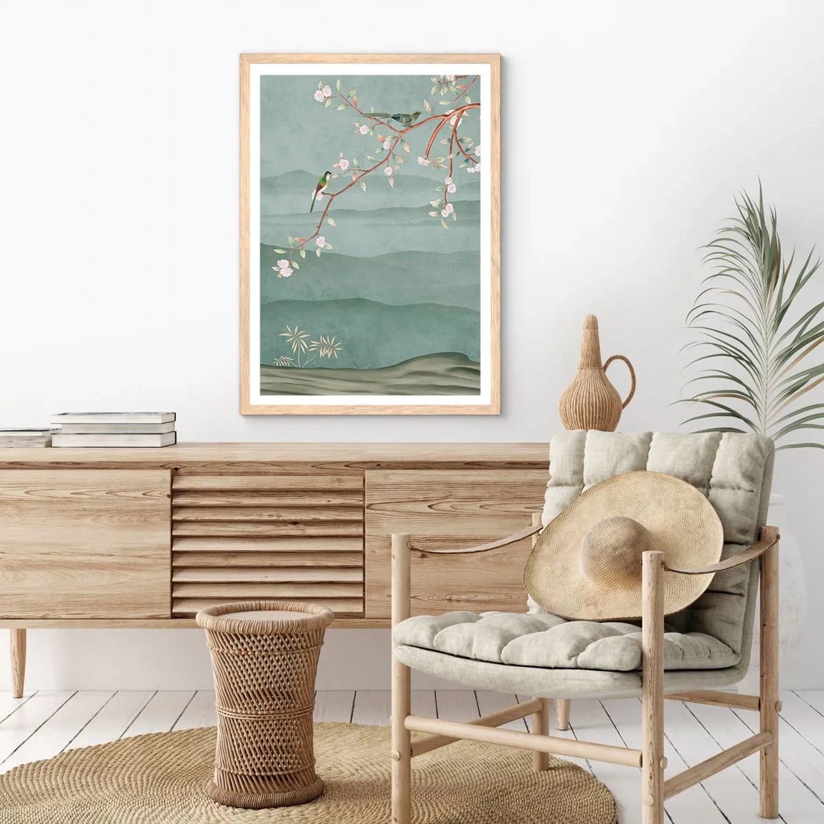 Plakat i ramme af lyst egetræ - Forår, ah, det er dig - 50x70 cm